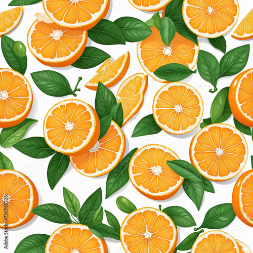 Orange Slice Seamless Pattern for Website Background