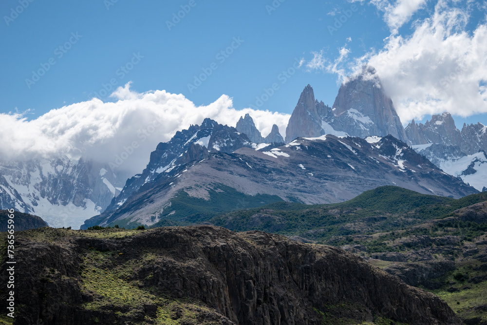 Postal del Cerro Fitz Roy, en El Chalten. Patagonia Argentina