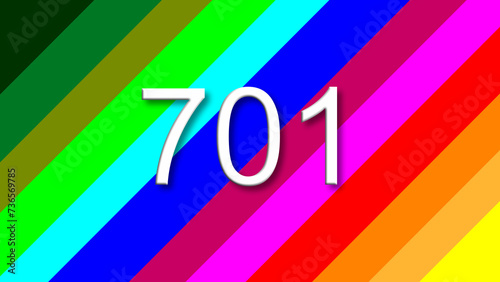 Tableau sur toile 701 colorful rainbow background year number