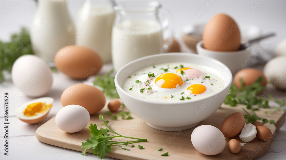 eggs and flour on the table