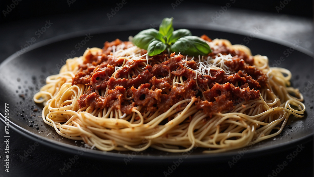 spaghetti with tomato sauce and basil spaghetti with tomato sauce and basil
