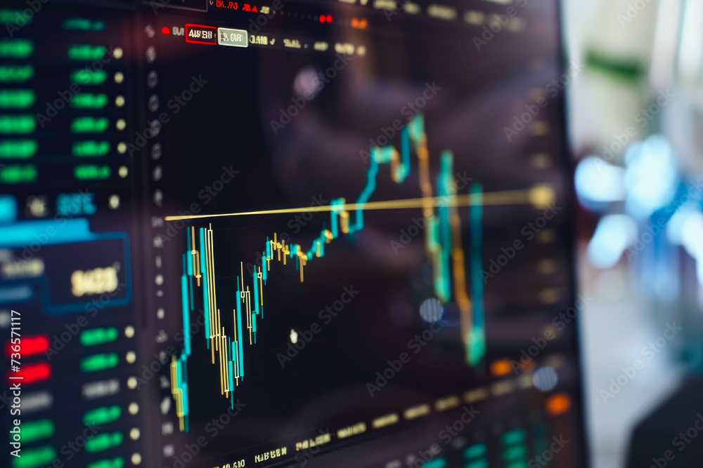 close-up of a computer screen showing a cryptocurrency trading platform