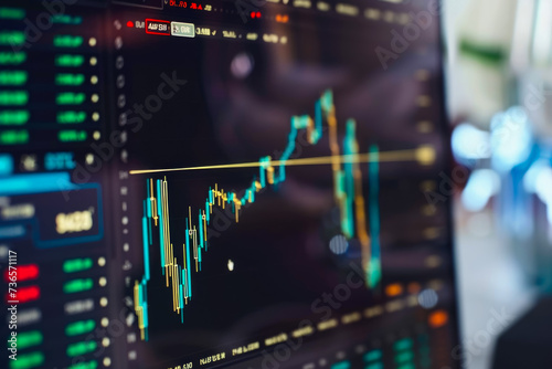 close-up of a computer screen showing a cryptocurrency trading platform