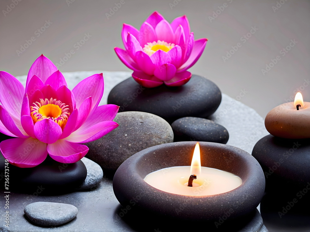 spa stones and orchid generative AI spa stones and orchid generative AI