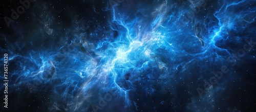Blue rays and plasma representing an abstract image, including dark matter.