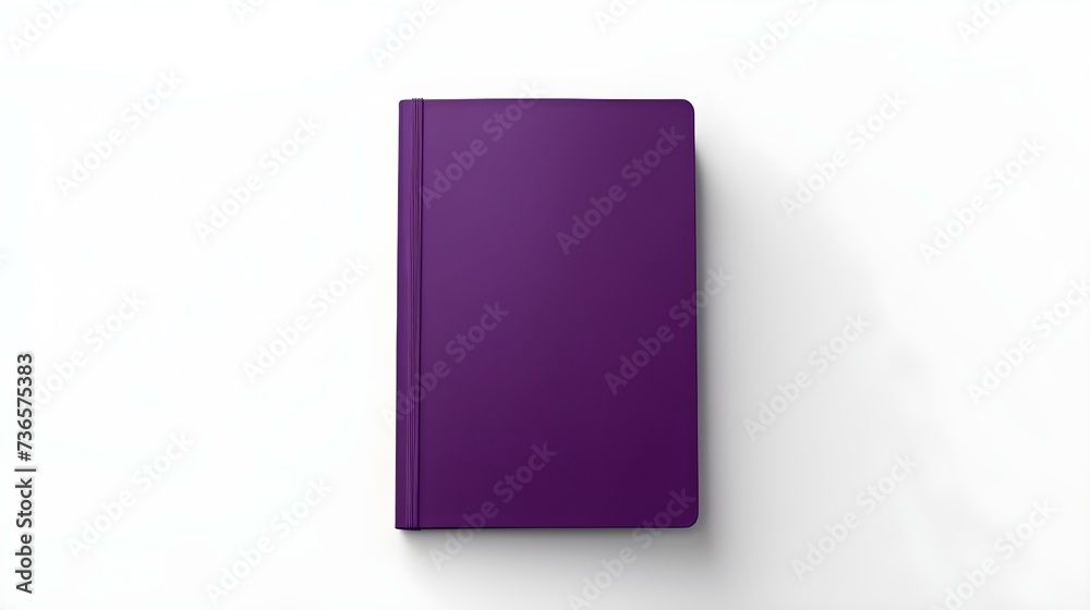 Blank purple Notebook on a white Background. Business Mockup with Copy Space Blank purple Notebook on a white Background. Business Mockup with Copy Space