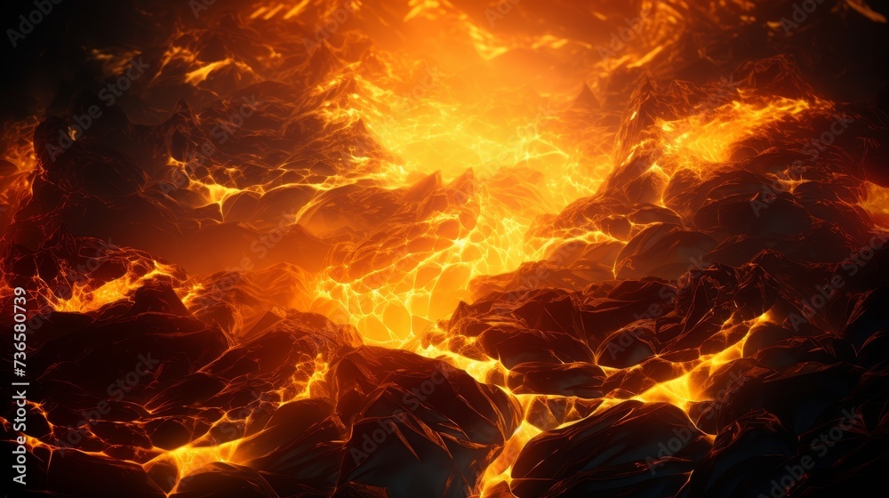 Swirling elemental vortex  mesmerizing molten lava, electrifying energy, and fiery illumination