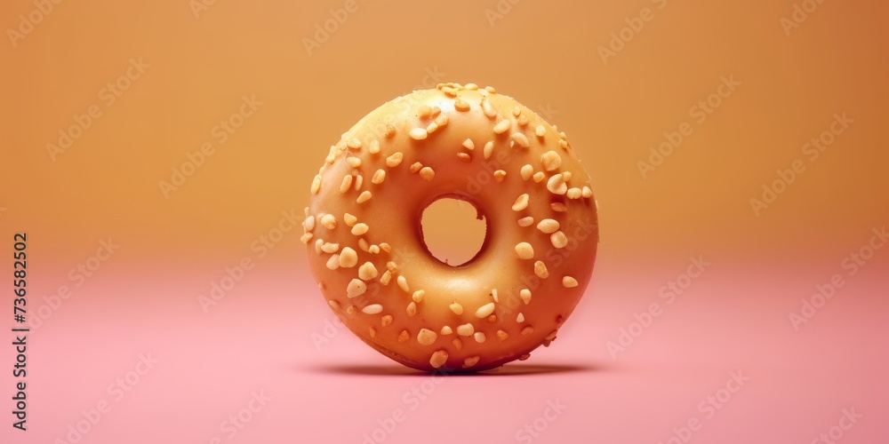 Donuts doughnuts with chocolate, marshmallow and sugar sprinkles on light blue background, copy space. Colorful carnival or birthday party card. Happy National donut day Concept. Generative ai
