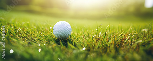 golf ball detail on green cut lawn