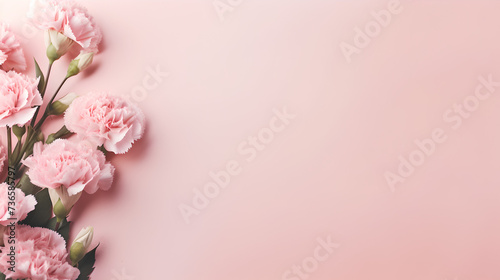 pink cloves flowers on pastel rose colored backgorund