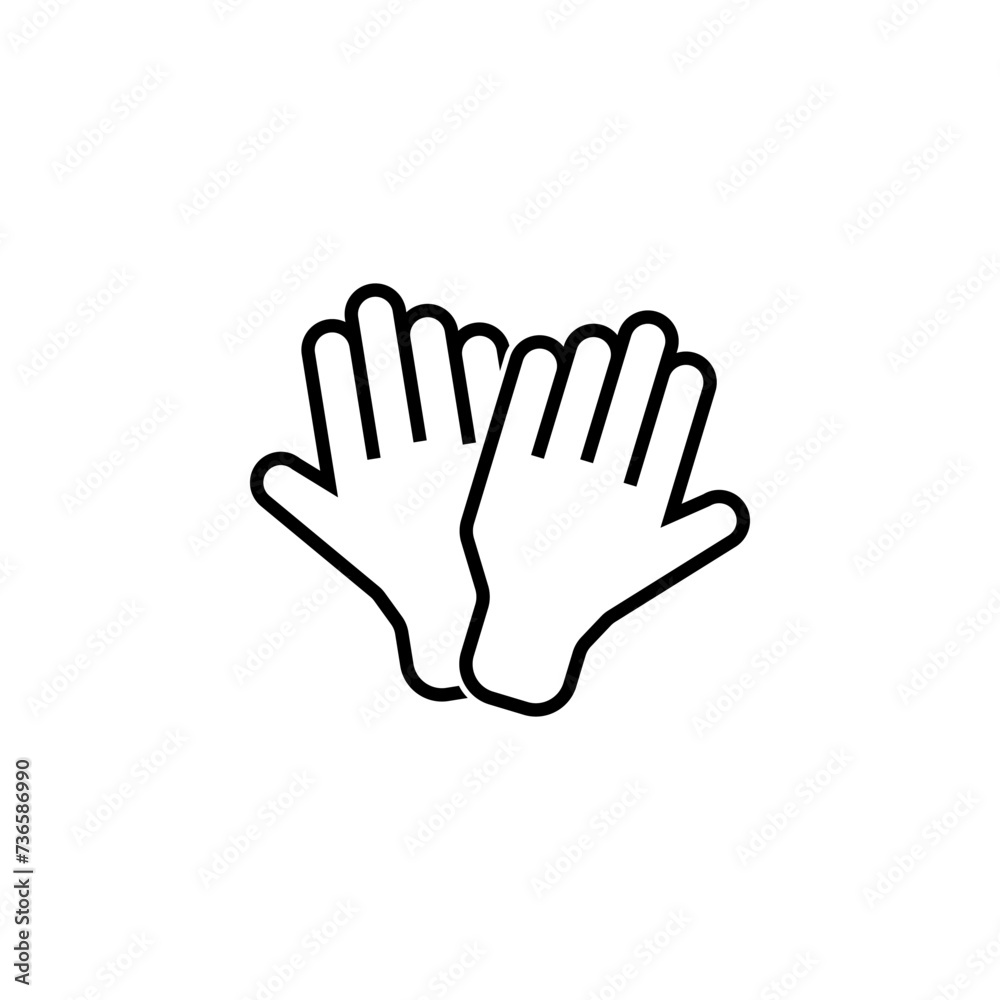 Protective Rubber Gloves Flat Vector Icon Protective Rubber Gloves Flat Vector Icon