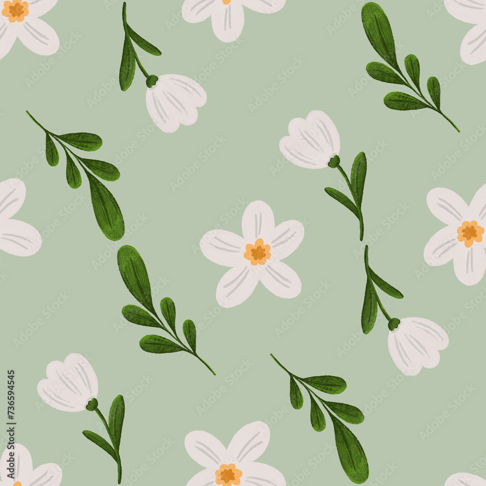 Spring flowers seamless pattern. Perfect for packaging, patterns, prints, textile design.