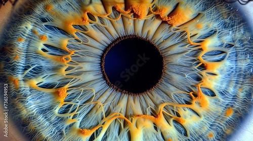 Intricately detailed close up of a human eye, highlighting the beauty of the iris and pupil photo
