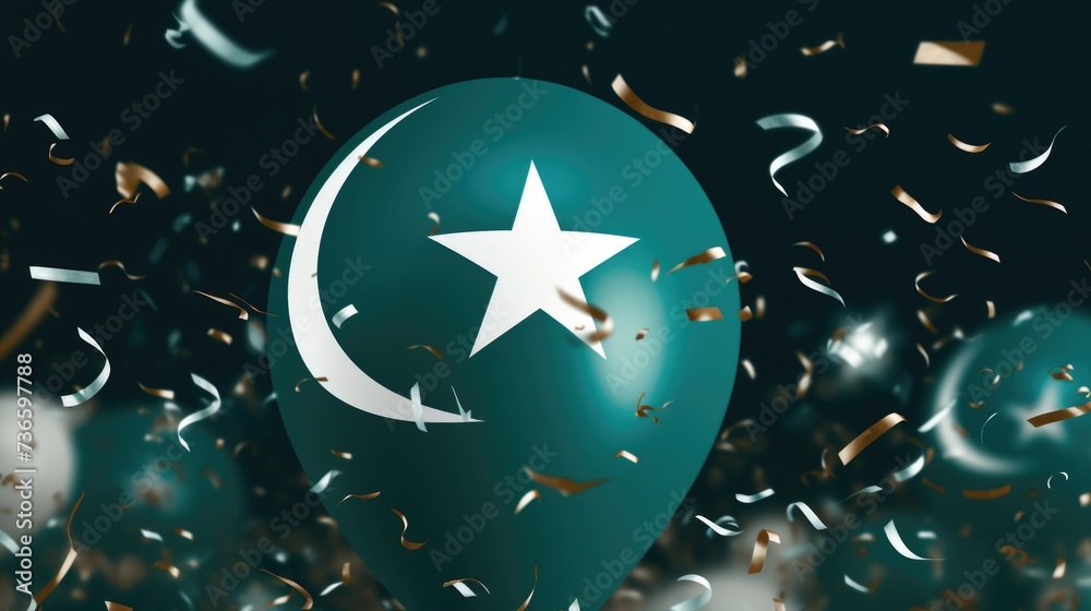 Pakistan day: celebrating unity, freedom, and heritage in a symphony of green and white, honoring the nation's journey towards independence and prosperity on this historic occasion. - obrazy, fototapety, plakaty 