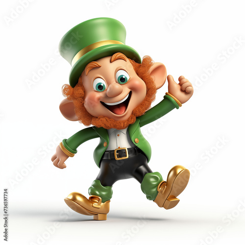 3D leprechaun character Saint Patrick's day illustration