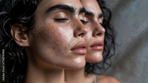 Close Up of Women with Freckles