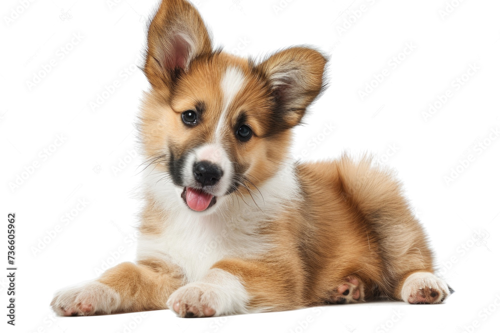 Small Brown and White Dog Laying Down