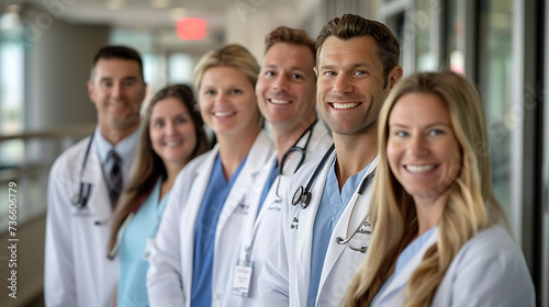 A heartwarming photograph of a group of doctors smiling at the camera