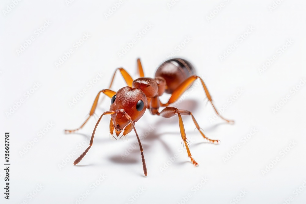red ant formica rufa on white background red ant formica rufa on white background