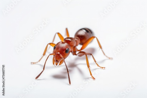  red ant formica rufa on white background © Nognapas