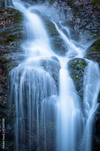 yalova double waterfall yellow leaves water flow in autumn