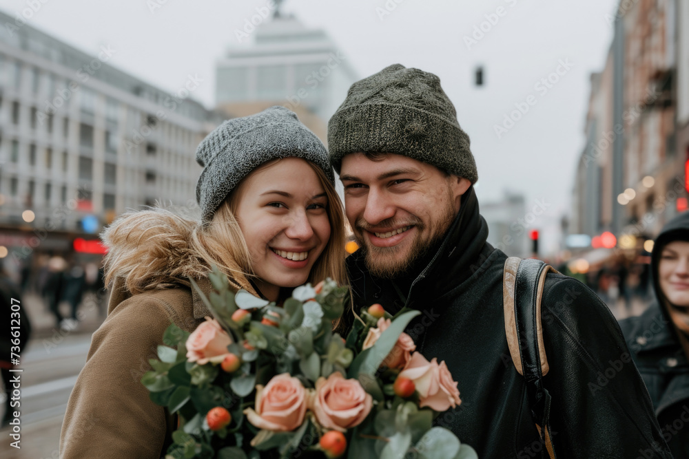 A picture of a man and woman standing side by side. Suitable for illustrating relationships, teamwork, or partnerships