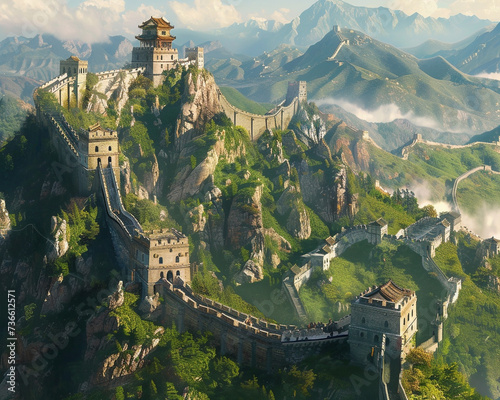 The Great Wall seen from a drones perspective reveals the awe inspiring scale and beauty of this world wonder with each tower and turn realistically detailed
