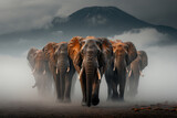 A group of elephants walking across a dirt field. Perfect for nature and wildlife projects