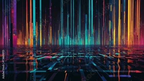 Glitch Art Aesthetics: Visually Striking Abstract Backgrounds with Digital Glitches and Pixel Sorting Effects photo