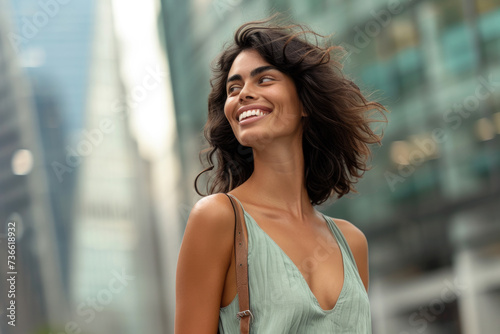 Smiling Woman in Green Dress Free Download Smiling Woman in Green Dress - GFXLoad
