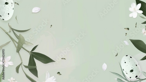 Whispering Blooms: A Verdant Canvas of White Flowers and Lush Leaves. Generative AI.