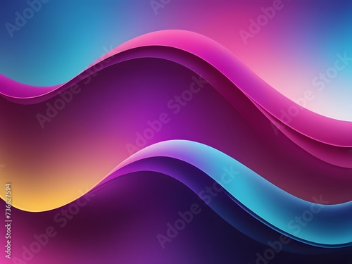 Abstract background with smooth lines in pink, blue, and orange colors. Generative AI