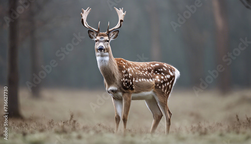full body of a fallow deer, isolated white background

