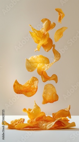 A dynamic shot capturing a pile of orange peels as they cascade through the air.