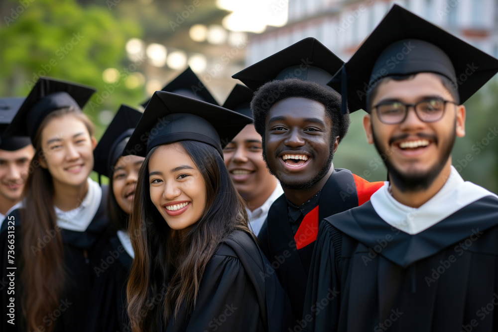  Multiethnic Graduates Sharing Joyful Moment