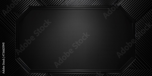 Carbon fiber circle frame, abstract tech style black frame backgrounds.
