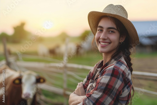 Portrait of a young woman on a farm © Jelena