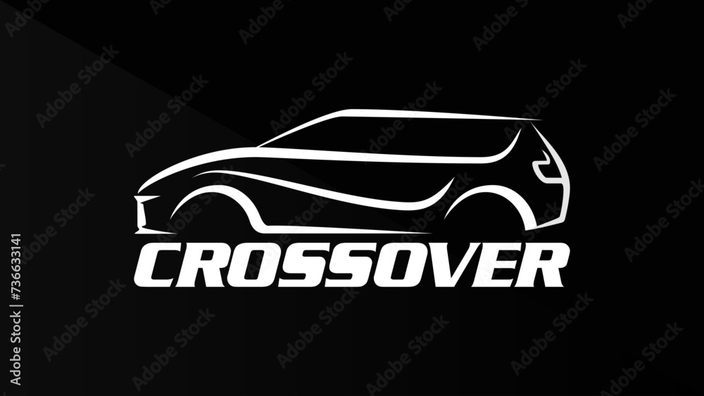 Fototapeta premium Crossover car illustration suv logo vector