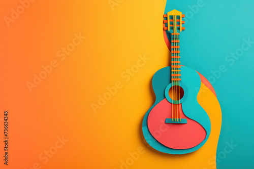 Acoustic Guitar, world music day poster, abstract concert invitation