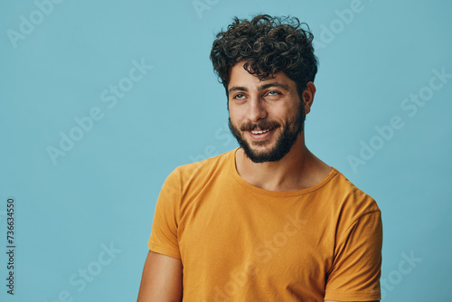 Attractive man looking guy expression adult person happy background portrait isolated face young © SHOTPRIME STUDIO