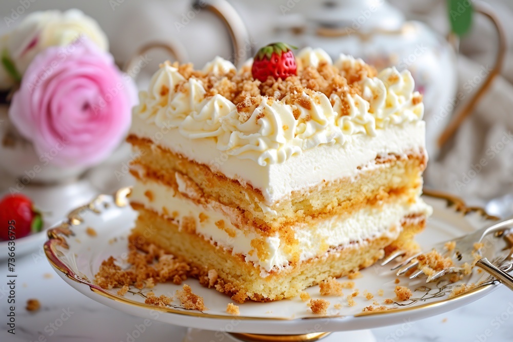 delicious Napoleon cake with butter cream delicious Napoleon cake with butter cream