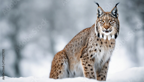 full body of lynx  isolated white background 