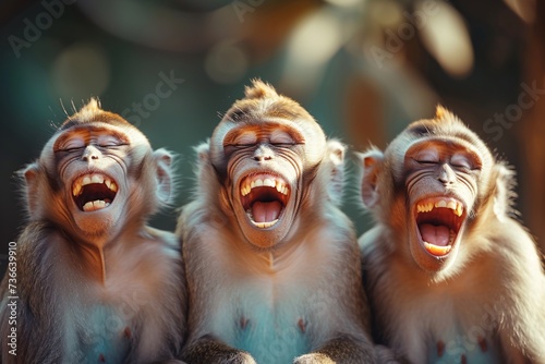 Monkeys burst into fits of hysterical laughter, their infectious happiness spreading through the air in a heartwarming display of pure delight