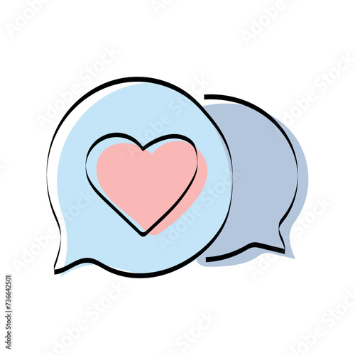 A heart. love. a symbol of love. red. guy. young woman. to stretch out. arm. valentine card. the icon. doodle. colored. vector. on a white background. flat.