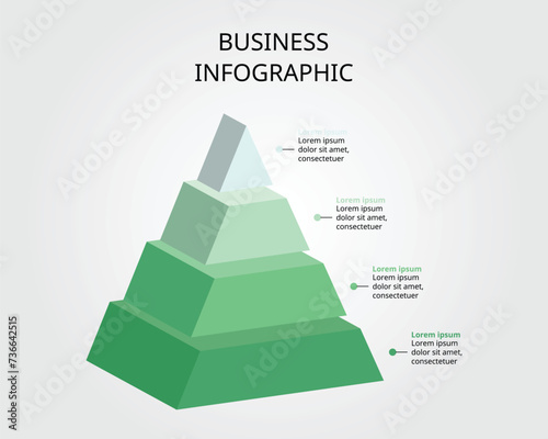 pyramid chart template for infographic for presentation for 4 element