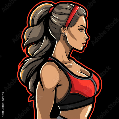 Mascot logo of fitness girl