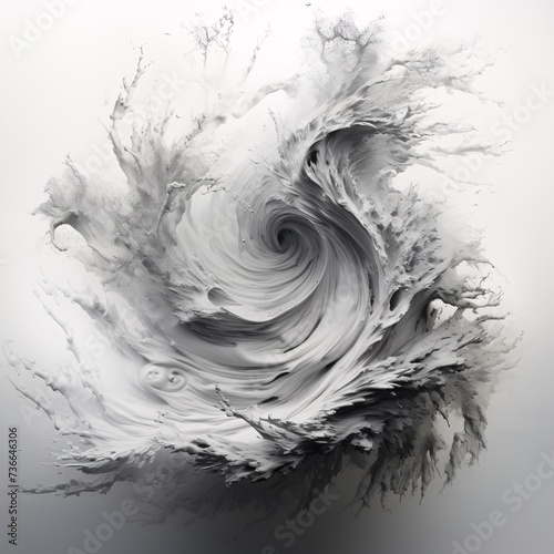 a white liquid swirl in a spiral