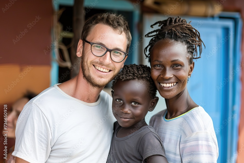 Happy diverse family. Diversity and adoption concept. Happy diverse family. Diversity and adoption concept.
