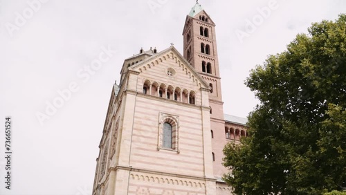 Tilt Down Shot Of Speyer Cathedral