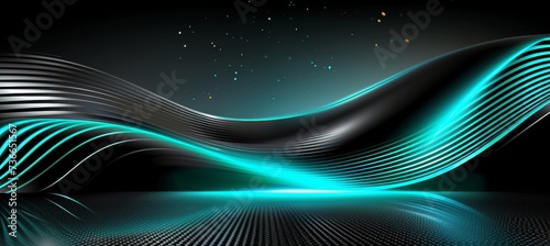 Abstract green and black flowing waves design backgroundmodern digital art conceptual illustration photo